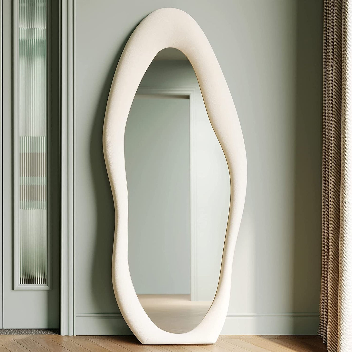 63 X 24 Inch White Full Length Mirror Wooden Frame